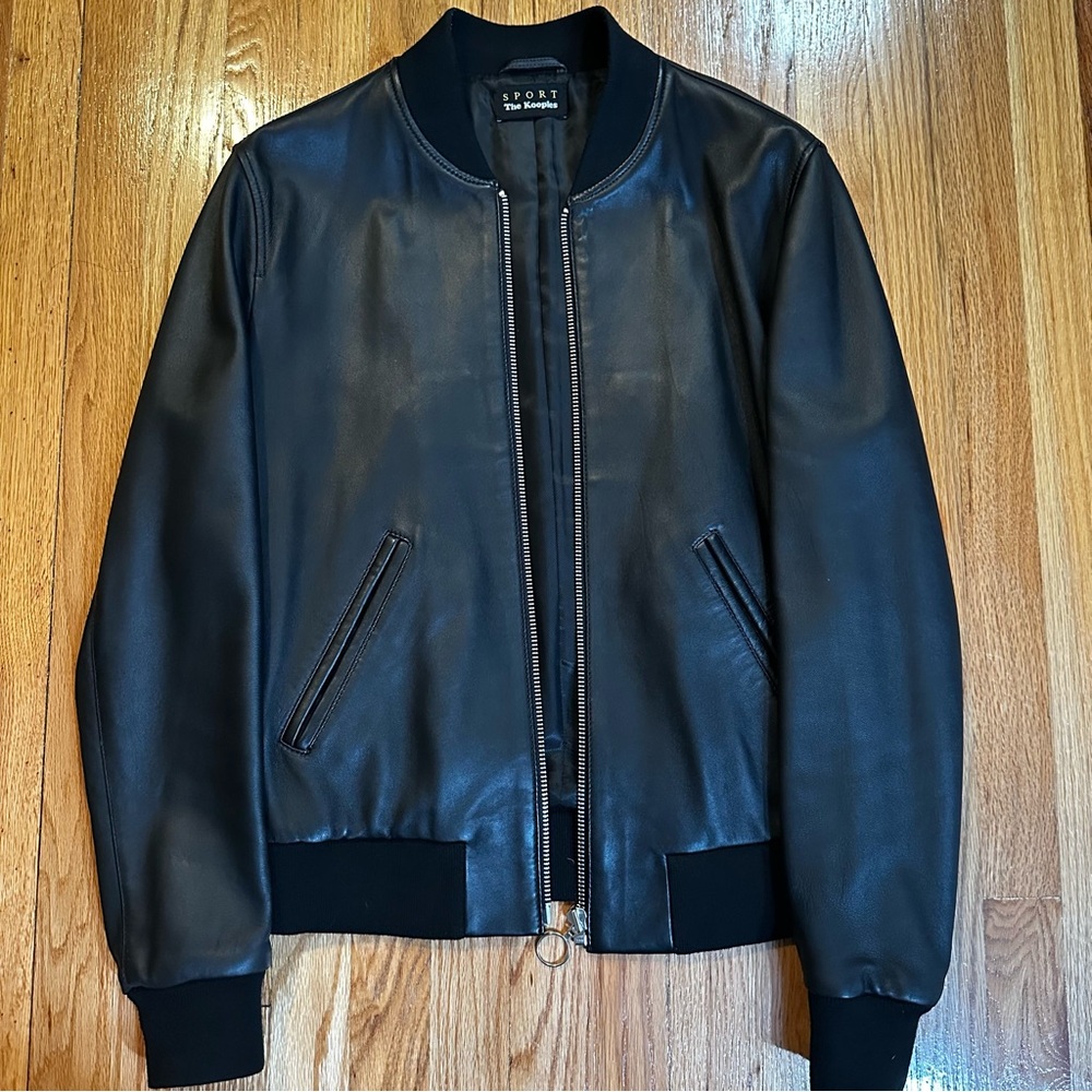 The Kooples Teddy Leather Varsity Jacket